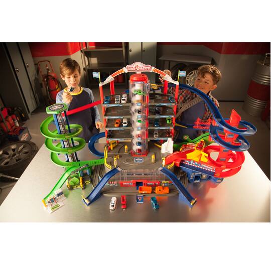 Dickie Toys Majorette Super City Garage Playset with 6 Die-Cast Cars